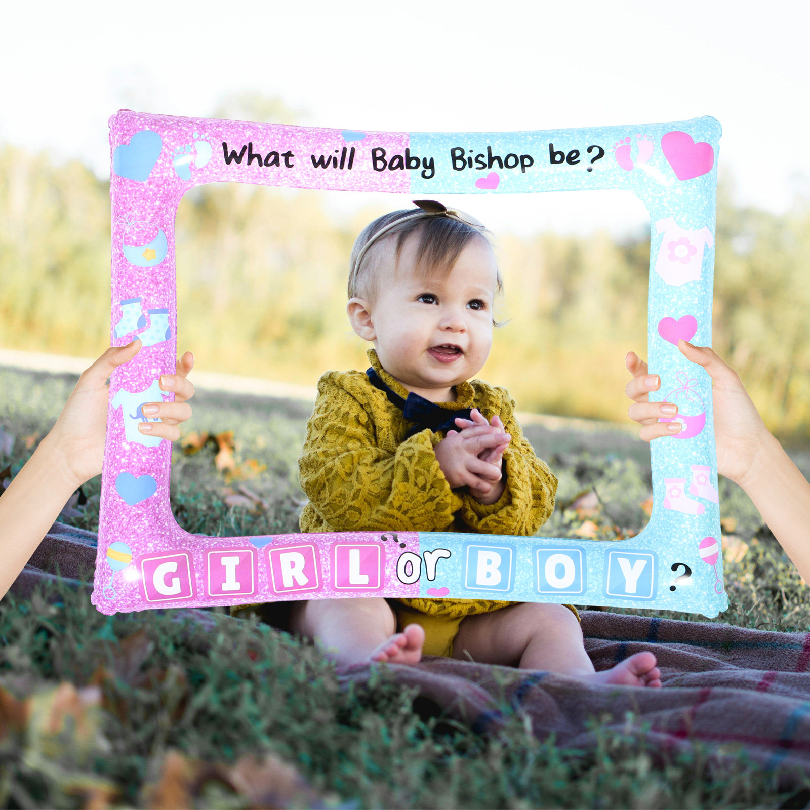 Photo Booth Prop - Baby Gender Reveal Fotohokje Frame Opblaasbaar