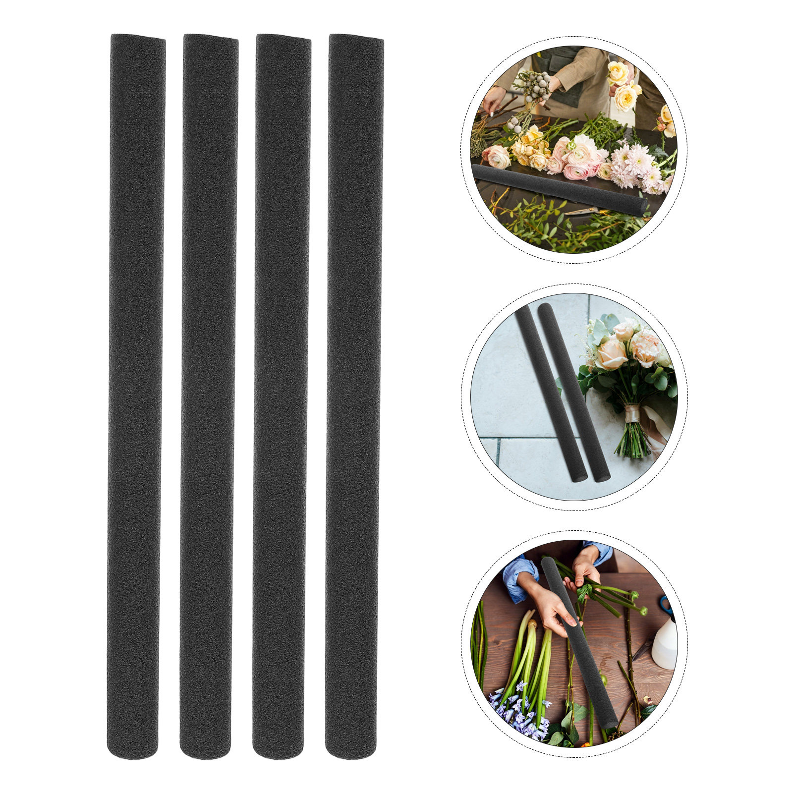 Wedding Floral Supply - 8 stuks bloemenschuimstokjes zwart 1,6 x