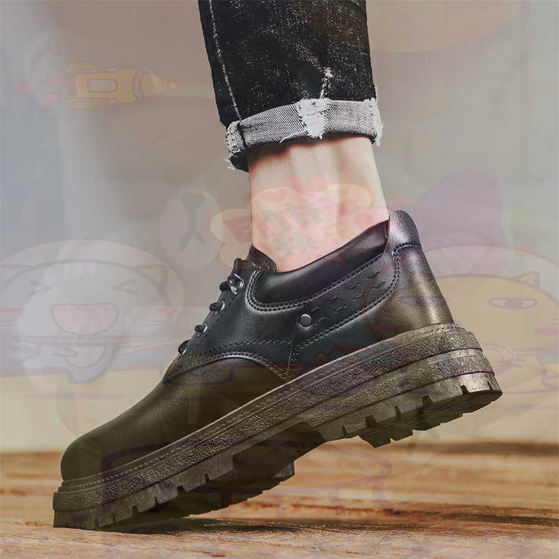 Wedding Supply Canada - Donker natuurlijk leer Mode-sneakers Tennis Herensneakers