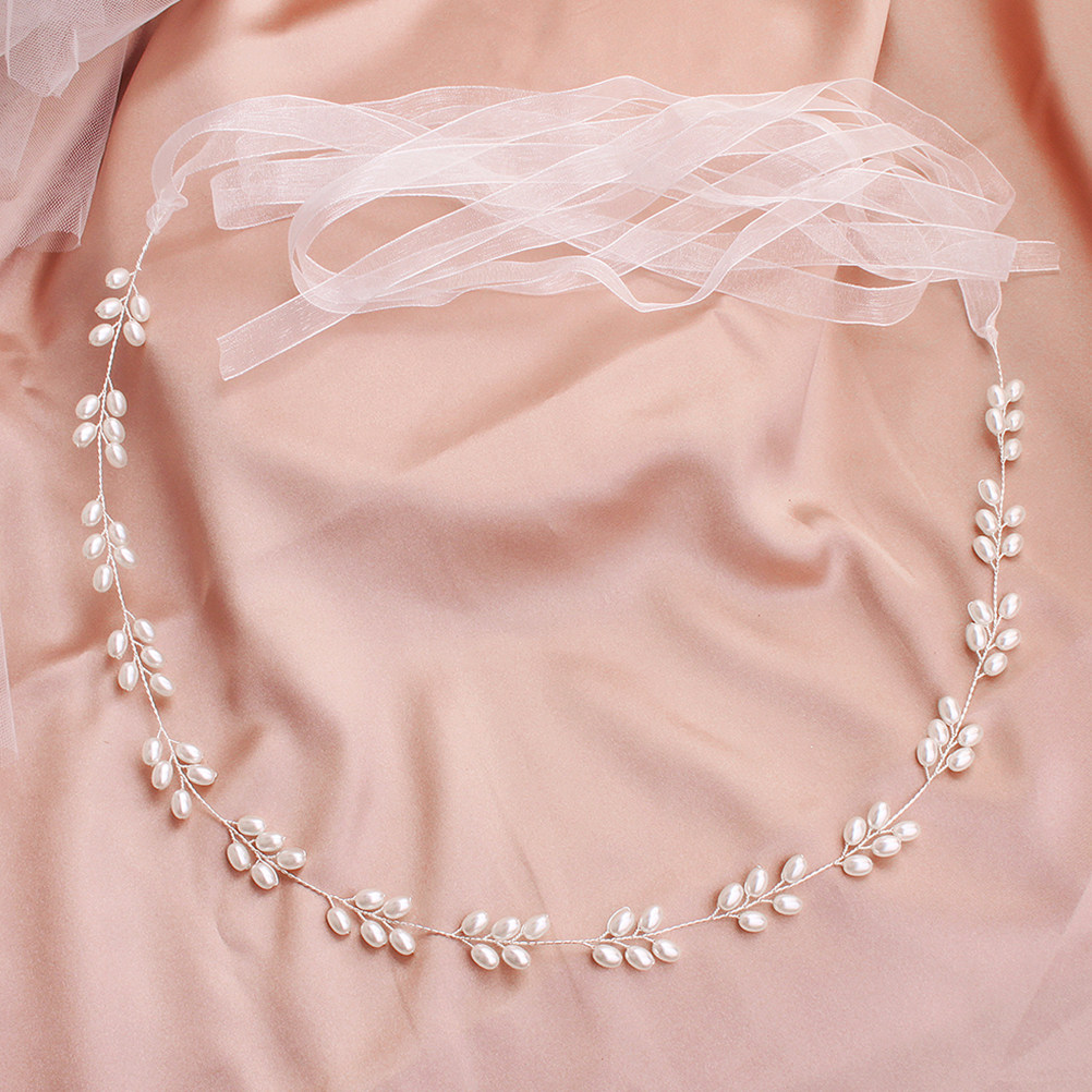 Bridal Sash Ribbon - Parel Bruidsjurkriem Lint Bruid Bruidstailleband Elegante