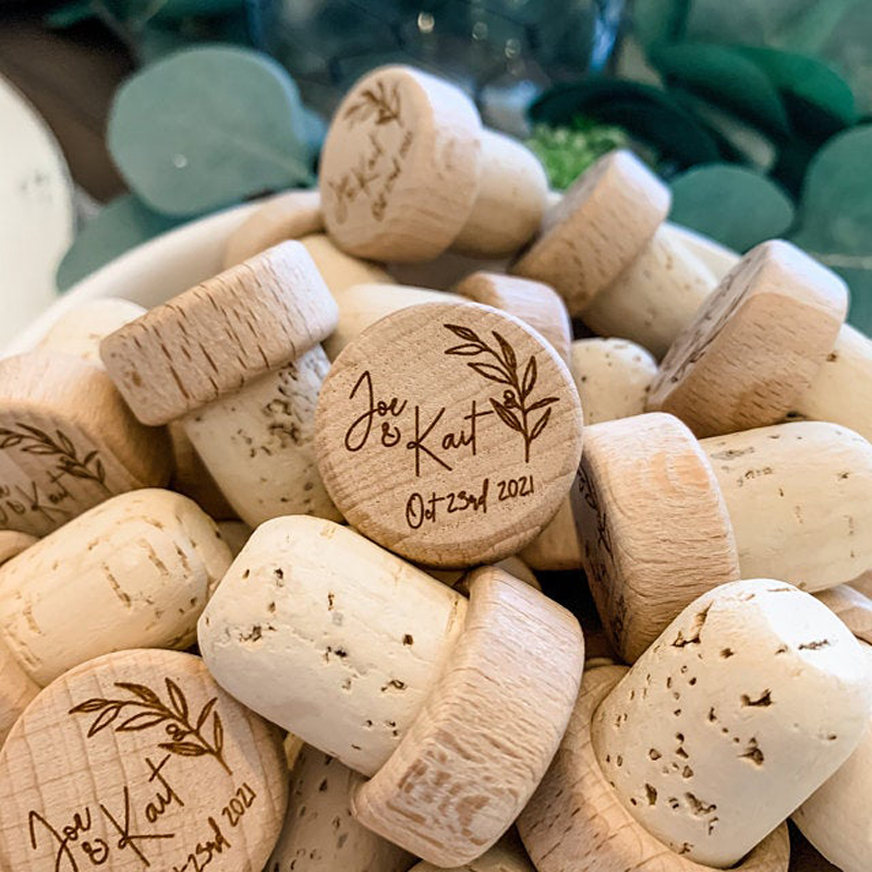 Wedding Supply List - Aangepaste Hout Wijn Stopper Wedding Party