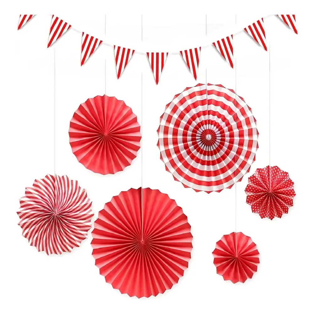 Wedding Supply Canada - 18 stuks rood wit gestreepte wimpelvlaggen