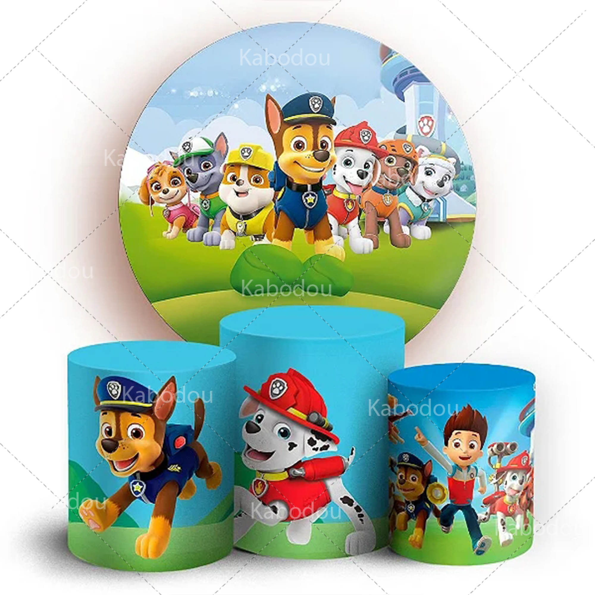 Photo Booth Prop - Paws Patrols Ronde Achtergrond Hond Kind
