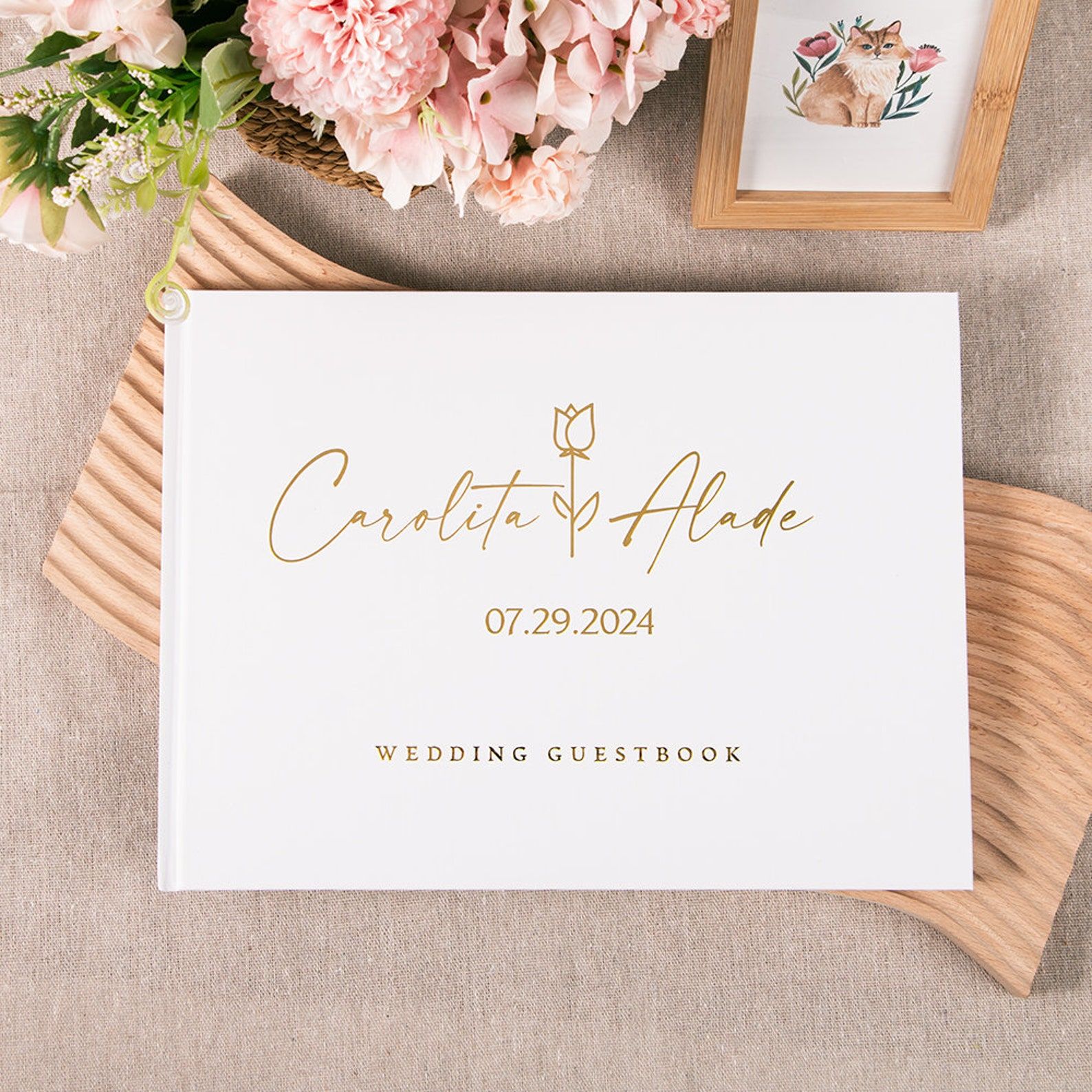 Wedding Supply List - Aangepaste bruiloft gastenboek gepersonaliseerde gastenboek teken