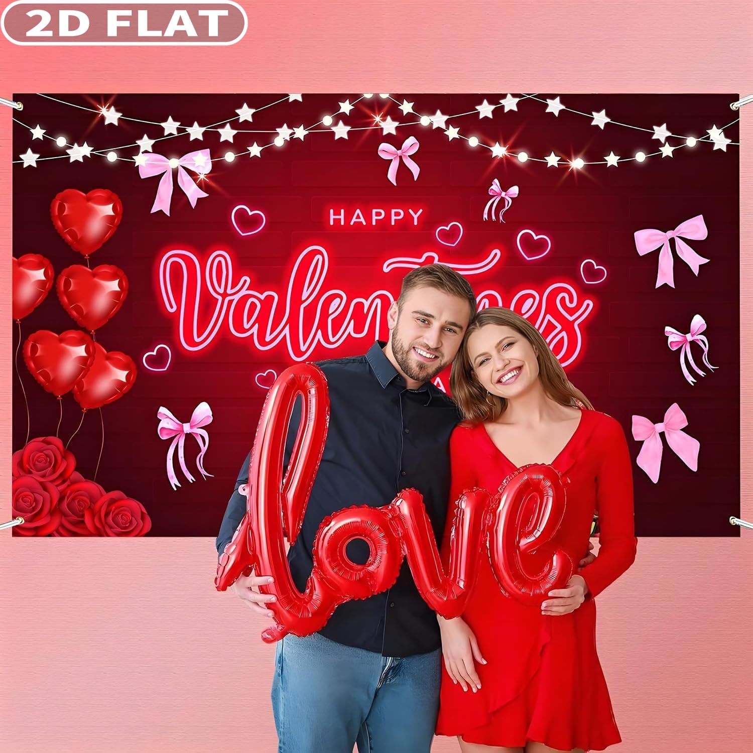 2D PLATTE 1pc Happy Valentine' - Photo Booth Prop recensie en prijs