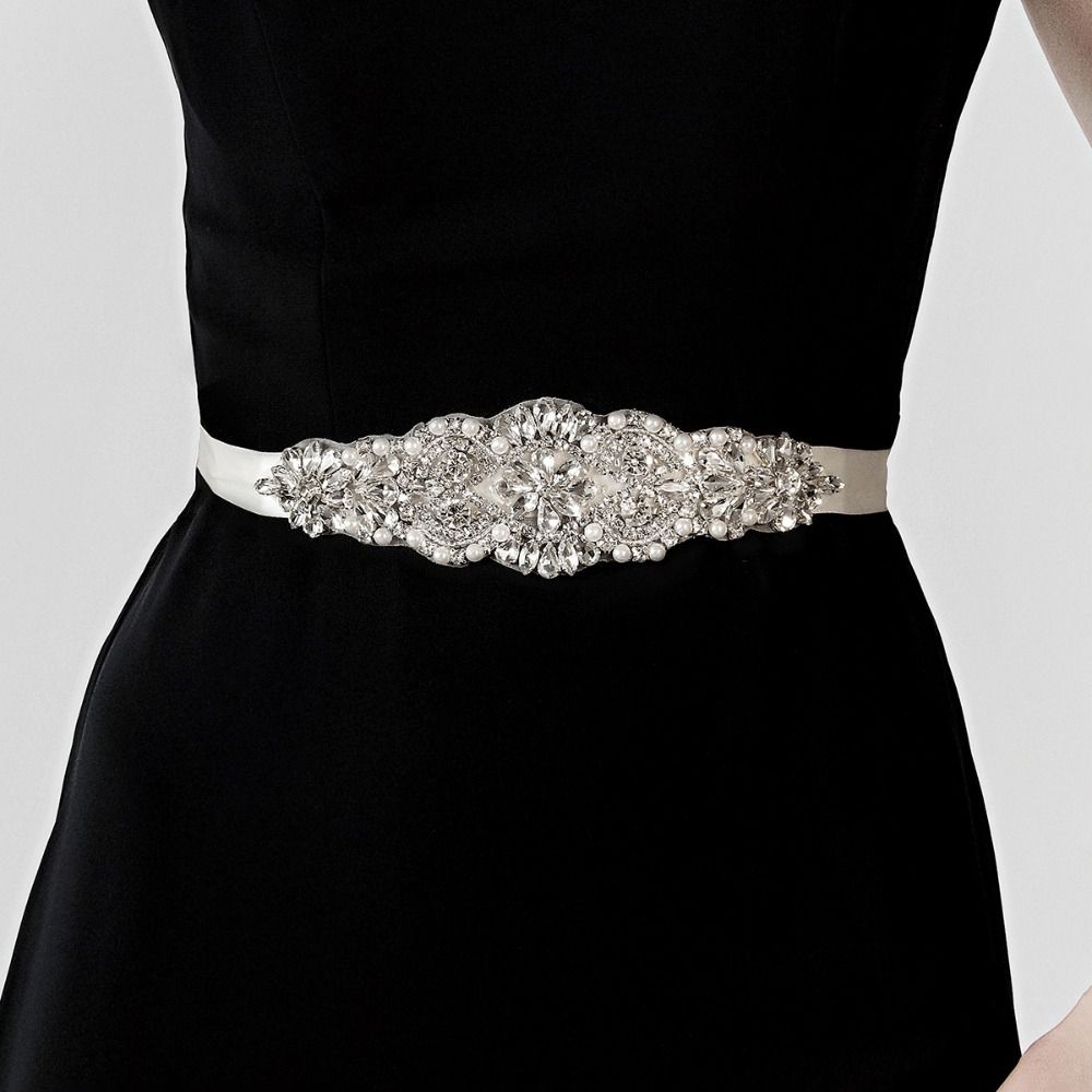 Zoete zilveren bruiloft strass - Bridal Sash Ribbon recensie en prijs