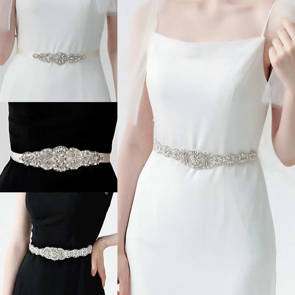 Zoete zilveren bruiloft strass - Bridal Sash Ribbon recensie en prijs