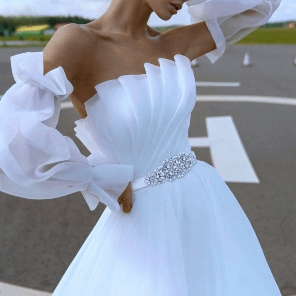 Mode lint bruidsriem zilveren  - Bridal Sash Ribbon recensie en prijs