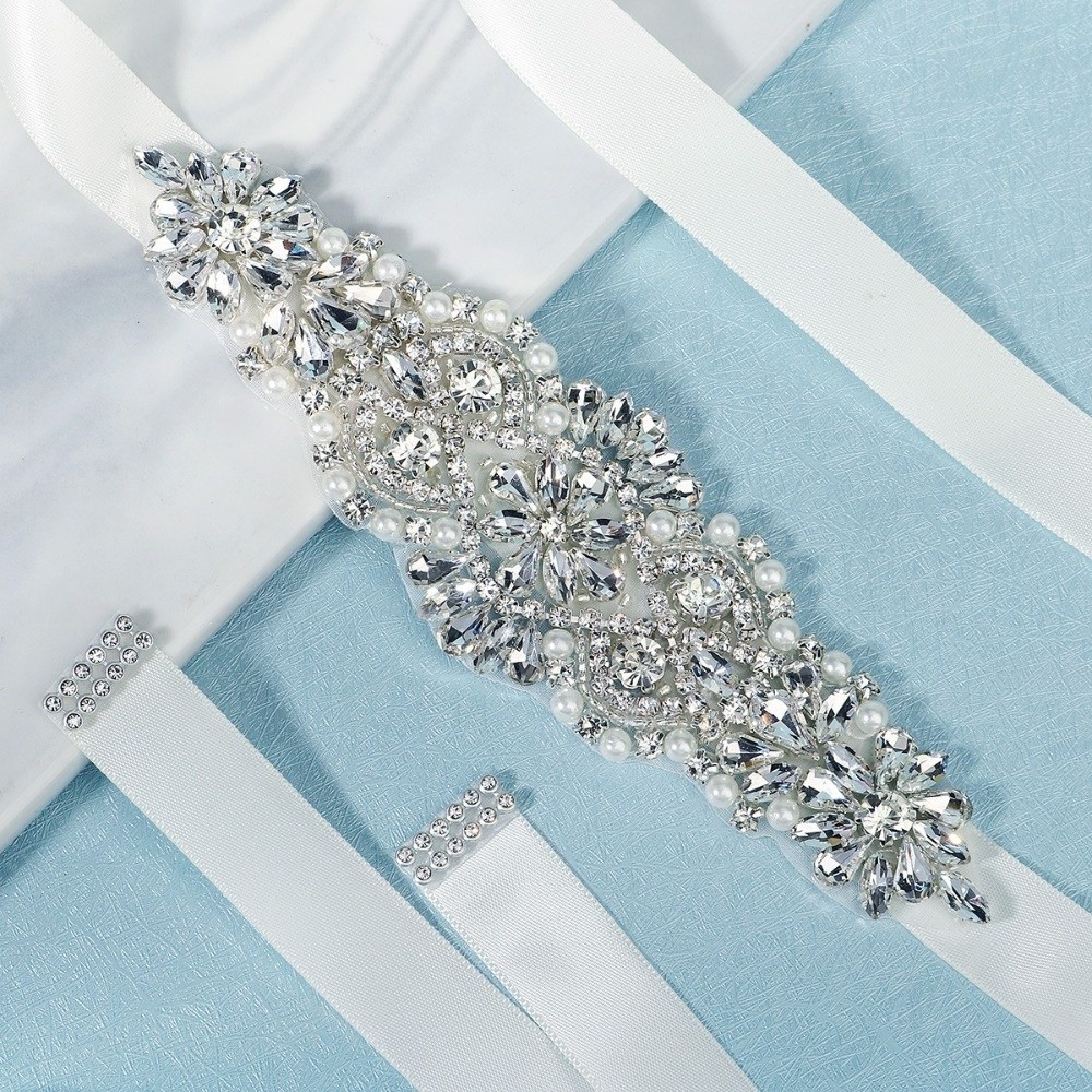 Zoete lint bruidsriem zilveren - Bridal Sash Ribbon recensie en prijs