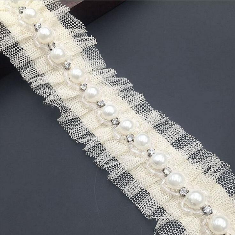 1 yard 1.5 cm Ivory Parel Hand - Bridal Sash Ribbon recensie en prijs